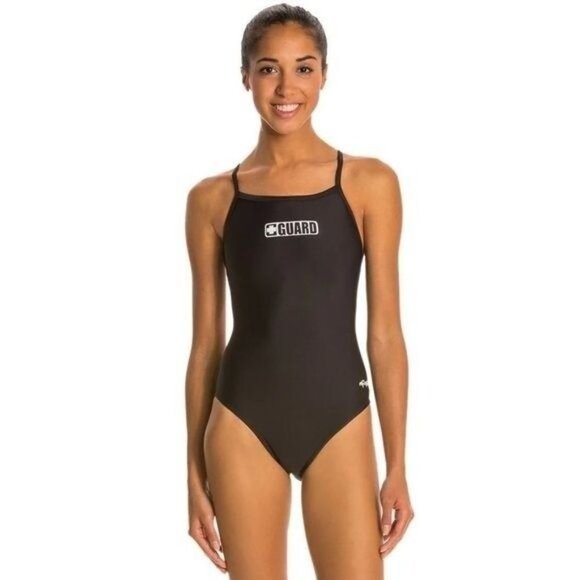 DOLFIN Women's Lifeguard V2 Back Black Swimsuit Bathing Suit Size 30/ 4 NWT! - Picture 1 of 6